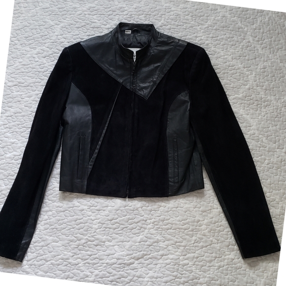 Wilson's Leather vintage suede leather moto jacket - Picture 1 of 8